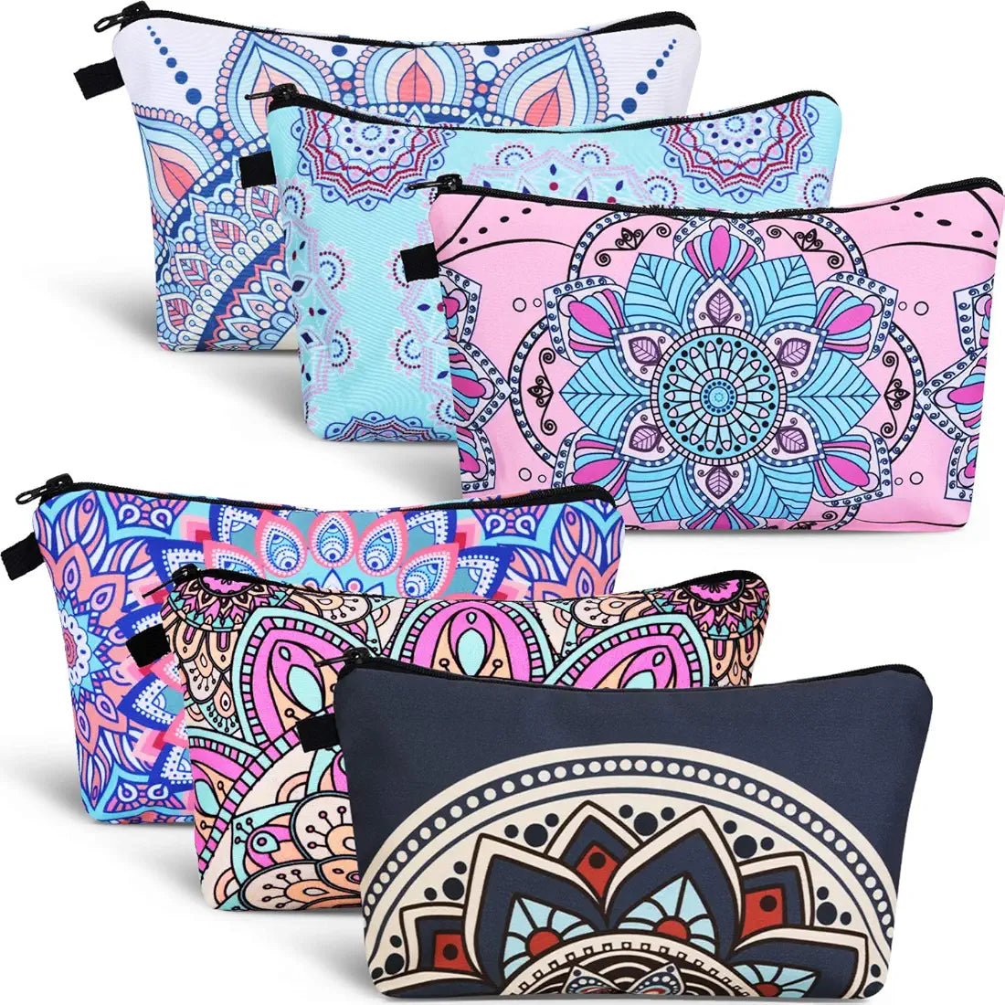 6 Pieces Makeup Bag Toiletry Pouch Waterproof Cosmetic Bag with Zipper Travel Packing Bag 8.7 x 5.3 Inch Small Cosmetic Bag Accessory Organizer for Women and Men 
