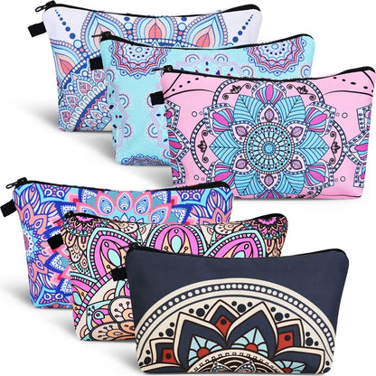 6 Pieces Makeup Bag Toiletry Pouch Waterproof Cosmetic Bag with Zipper Travel Packing Bag 8.7 x 5.3 Inch Small Cosmetic Bag Accessory Organizer for Women and Men 