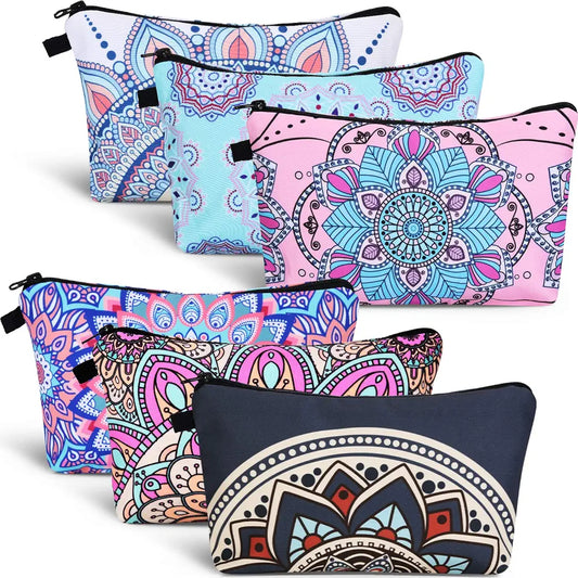 6 Pieces Makeup Bag Toiletry Pouch Waterproof Cosmetic Bag with Zipper Travel Packing Bag 8.7 x 5.3 Inch Small Cosmetic Bag Accessory Organizer for Women and Men 