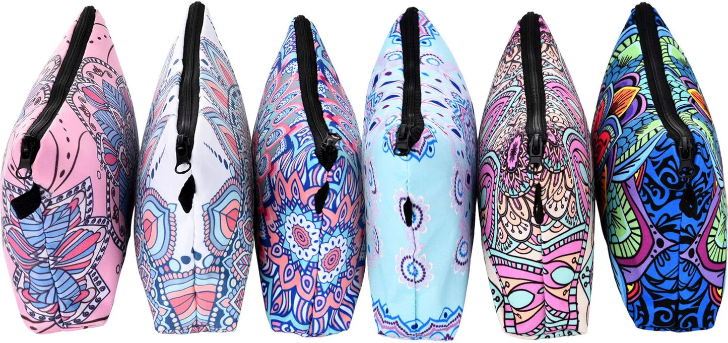 6 Pieces Makeup Bag Toiletry Pouch Waterproof Cosmetic Bag with Zipper Travel Packing Bag 8.7 x 5.3 Inch Small Cosmetic Bag Accessory Organizer for Women and Men 