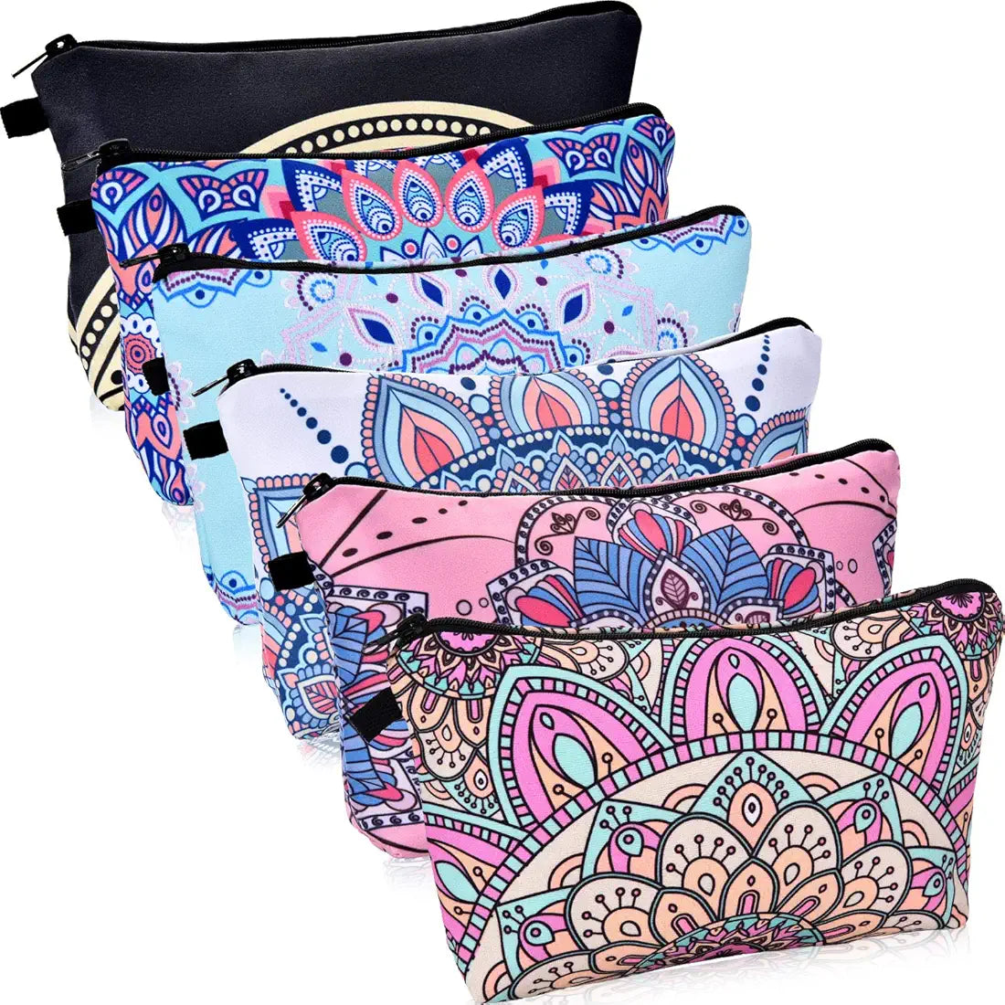 6 Pieces Makeup Bag Toiletry Pouch Waterproof Cosmetic Bag with Zipper Travel Packing Bag 8.7 x 5.3 Inch Small Cosmetic Bag Accessory Organizer for Women and Men 