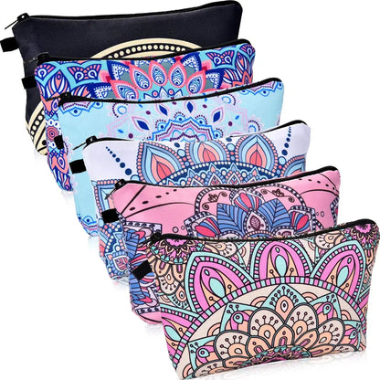 6 Pieces Makeup Bag Toiletry Pouch Waterproof Cosmetic Bag with Zipper Travel Packing Bag 8.7 x 5.3 Inch Small Cosmetic Bag Accessory Organizer for Women and Men 