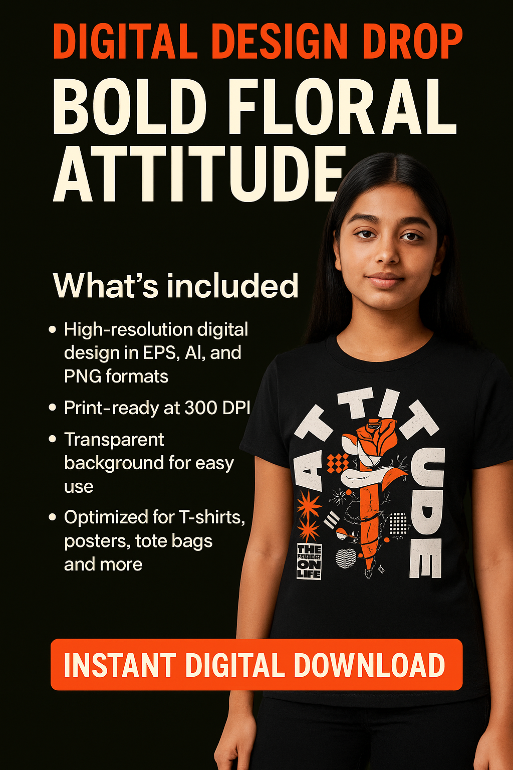 Attitude – Gritty Urban Typography Graphic (Digital Download)