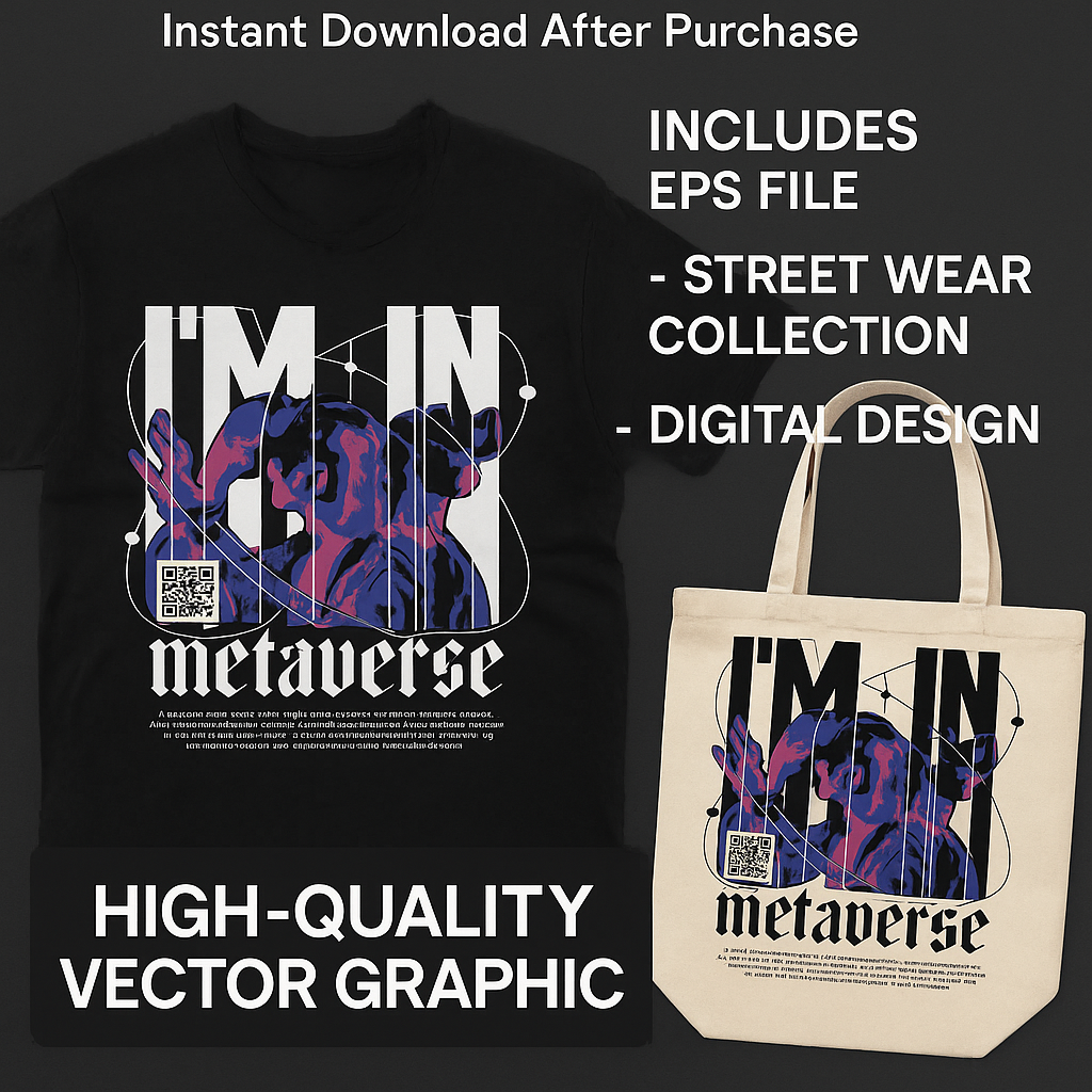EPS Metaverse Urban stylish Streetwear Design Pack Illust – Bold Graphics for Apparel